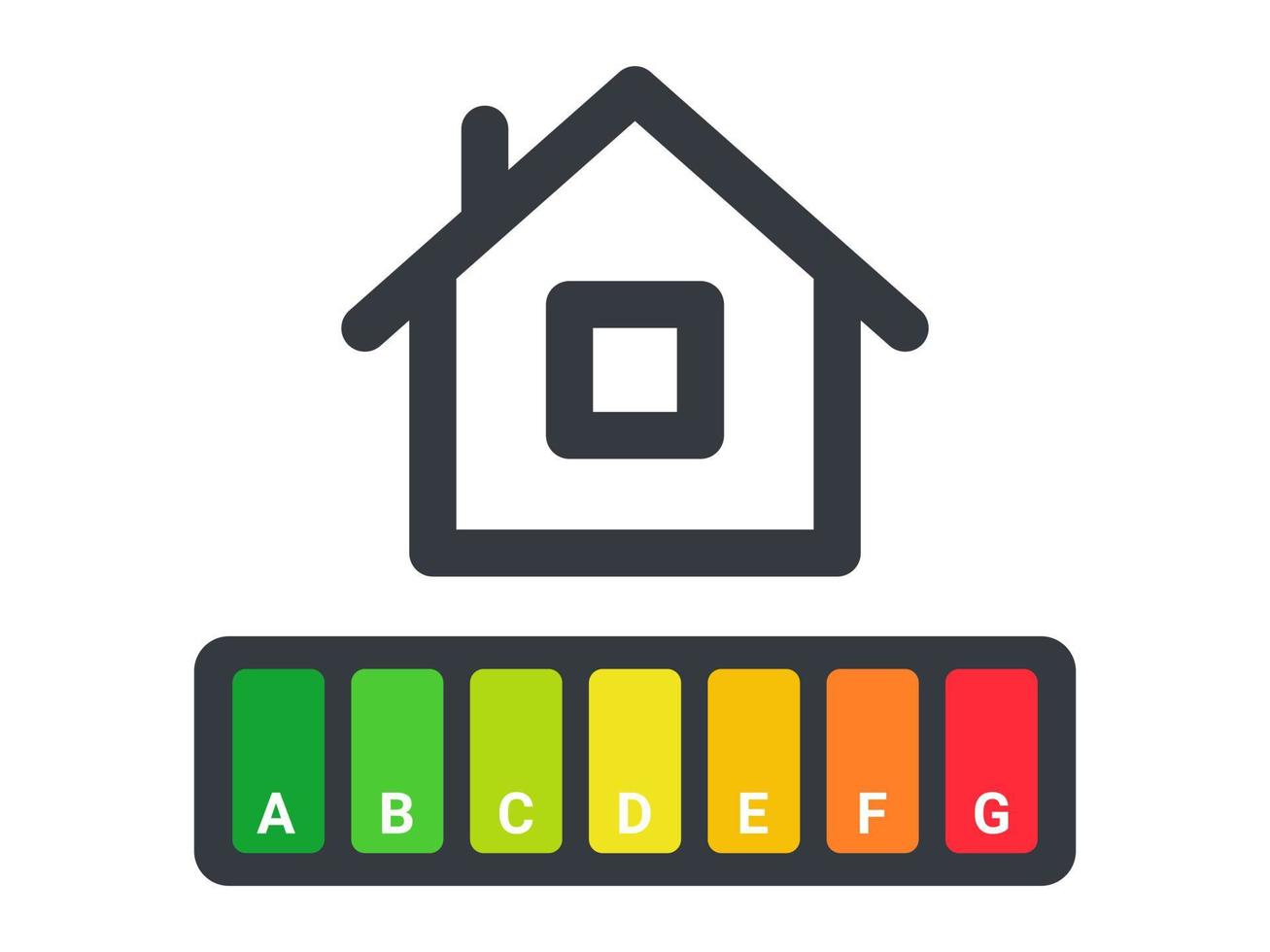 Energy efficiency. Energy efficiency rating. Energy efficiency scale. Vector illustration