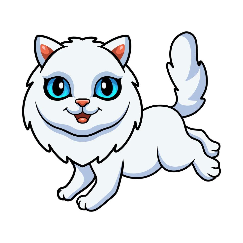 Cute persian cat cartoon walking vector