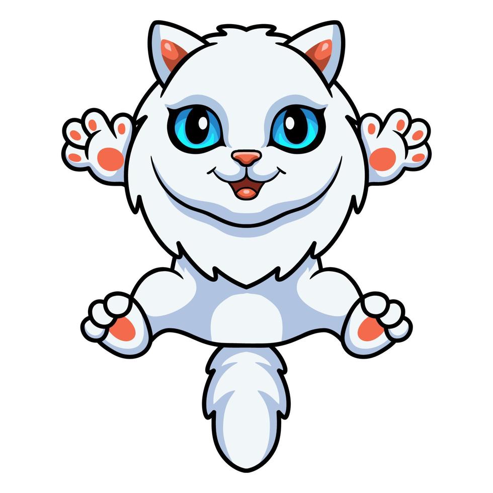 lindo pequeño gato persa dibujos animados posando vector