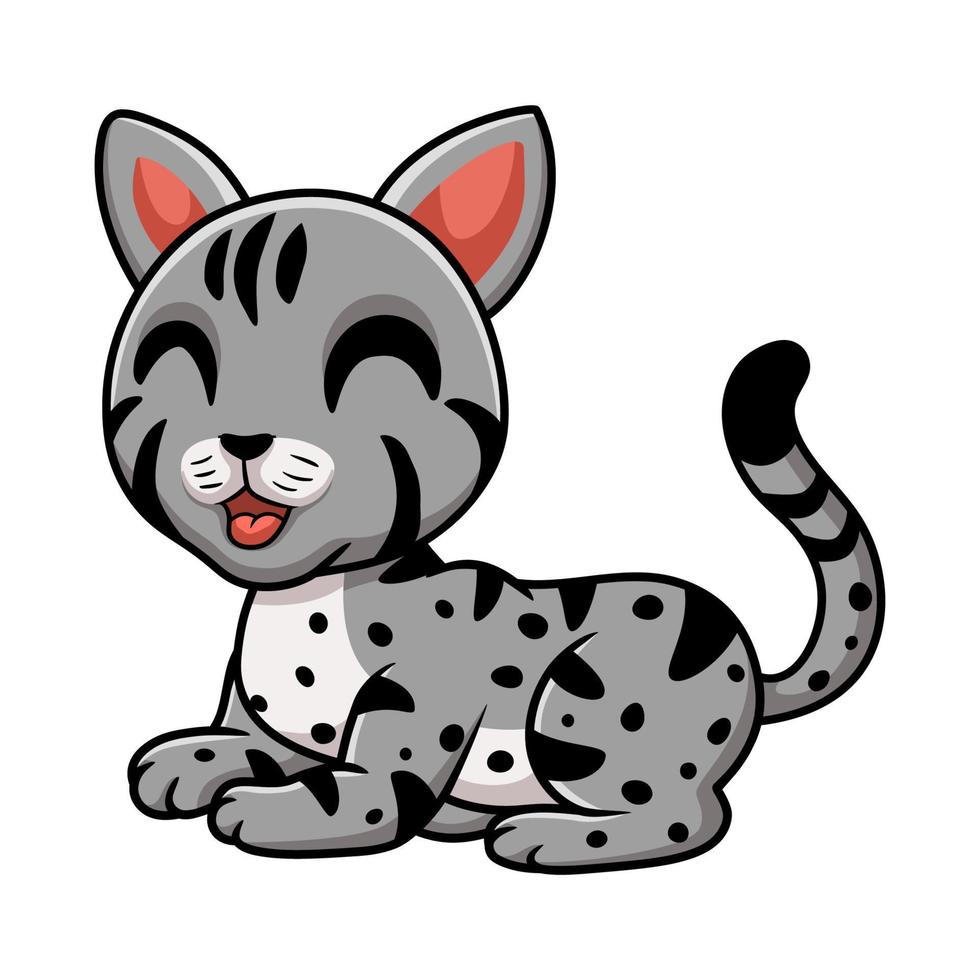 Cute egyptian mau cat cartoon vector