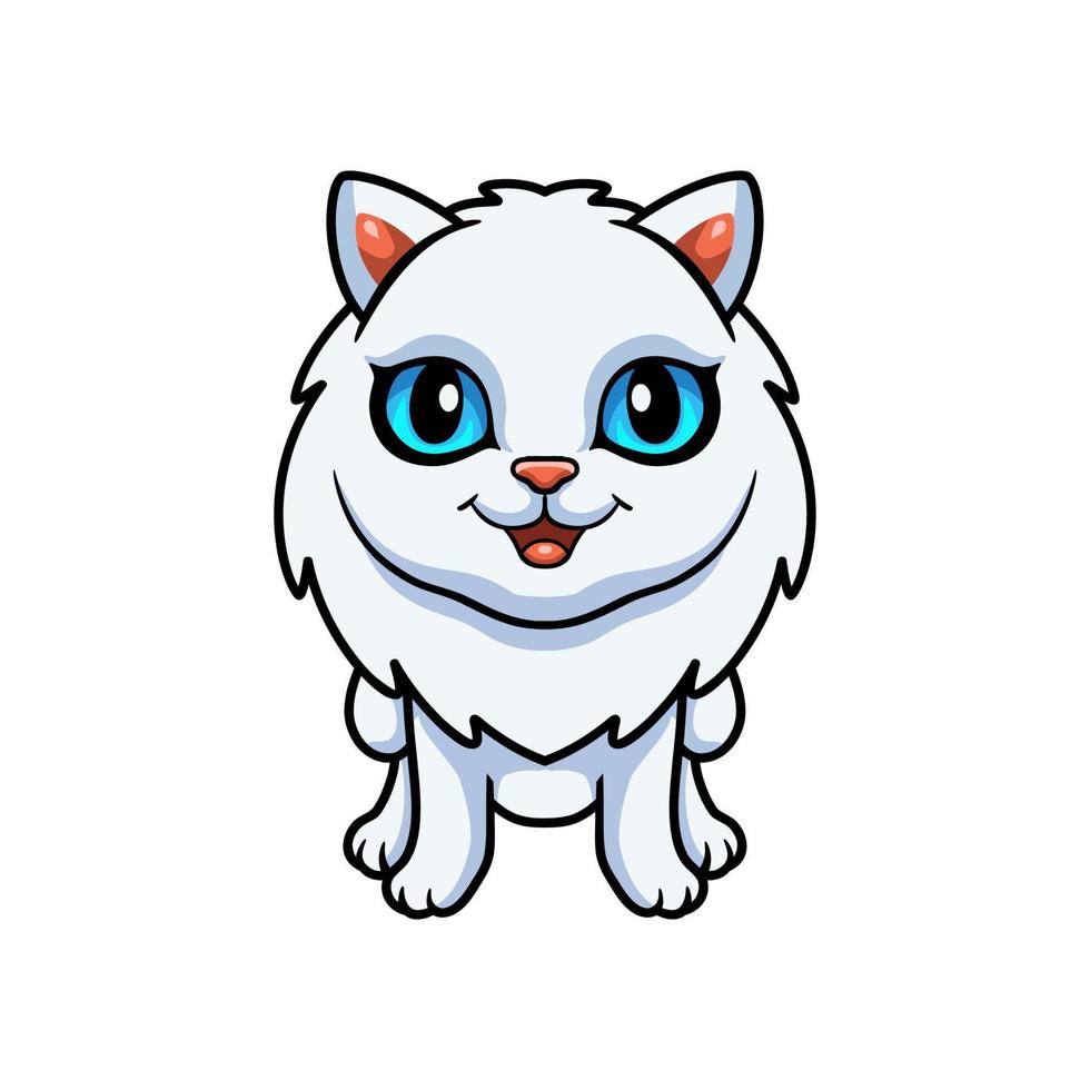 Cute little persian cat cartoon vector