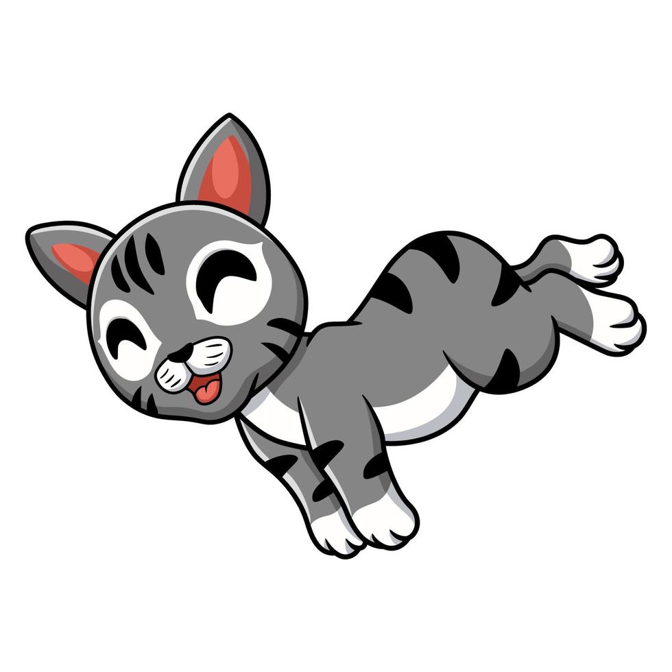 Cute manx cat cartoon jumping vector