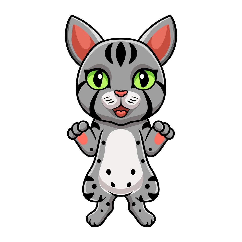 Cute egyptian mau cat cartoon standing vector