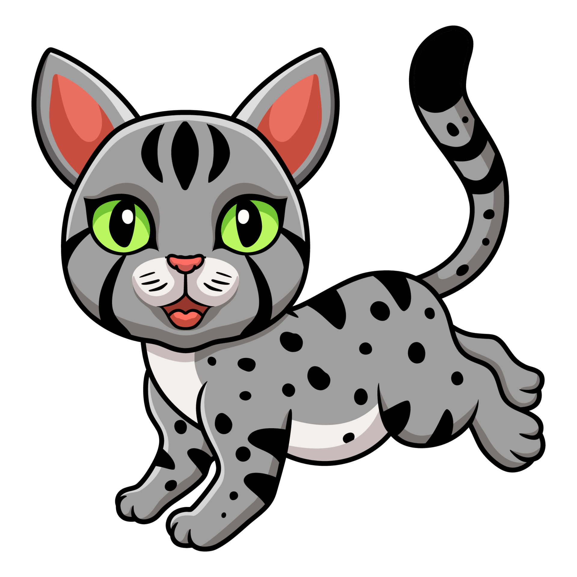 Cute egyptian mau cat cartoon 16185544 Vector Art at Vecteezy