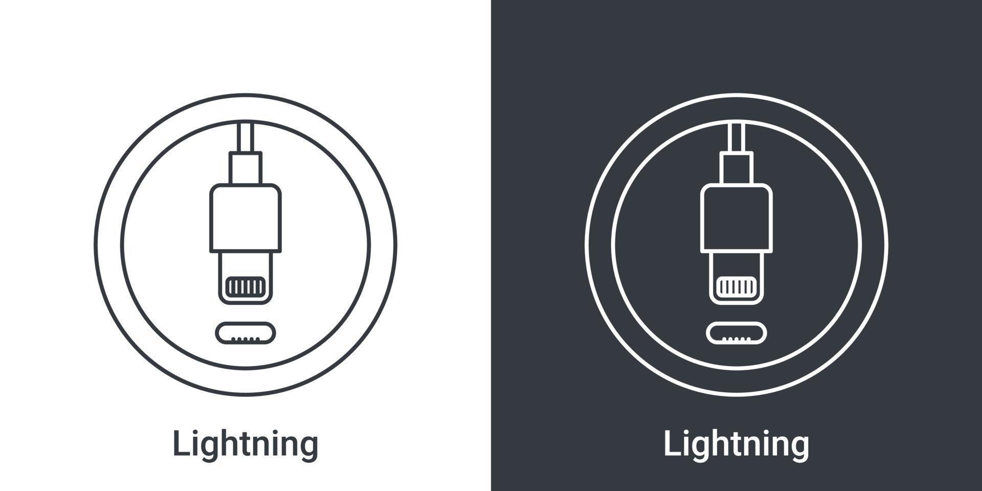Lightning port icon. Socket sign of phone. Connectors icon. Vector illustration