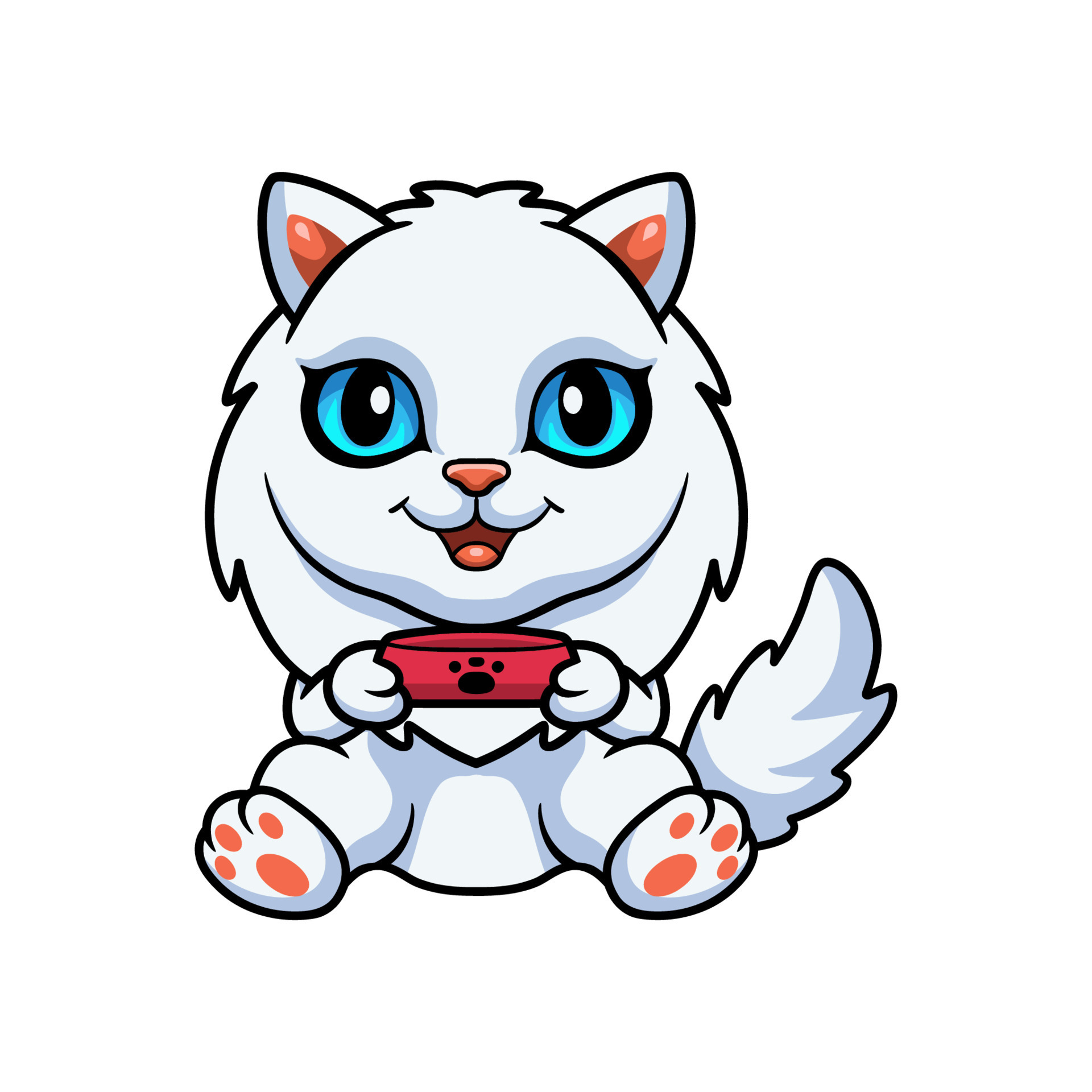Cute Little Persian Cat Cartoon Holding Food Bowl 16185558 Vector Art cute-little-persian-cat-cartoon-holding-food-bowl-16185558-vector-art