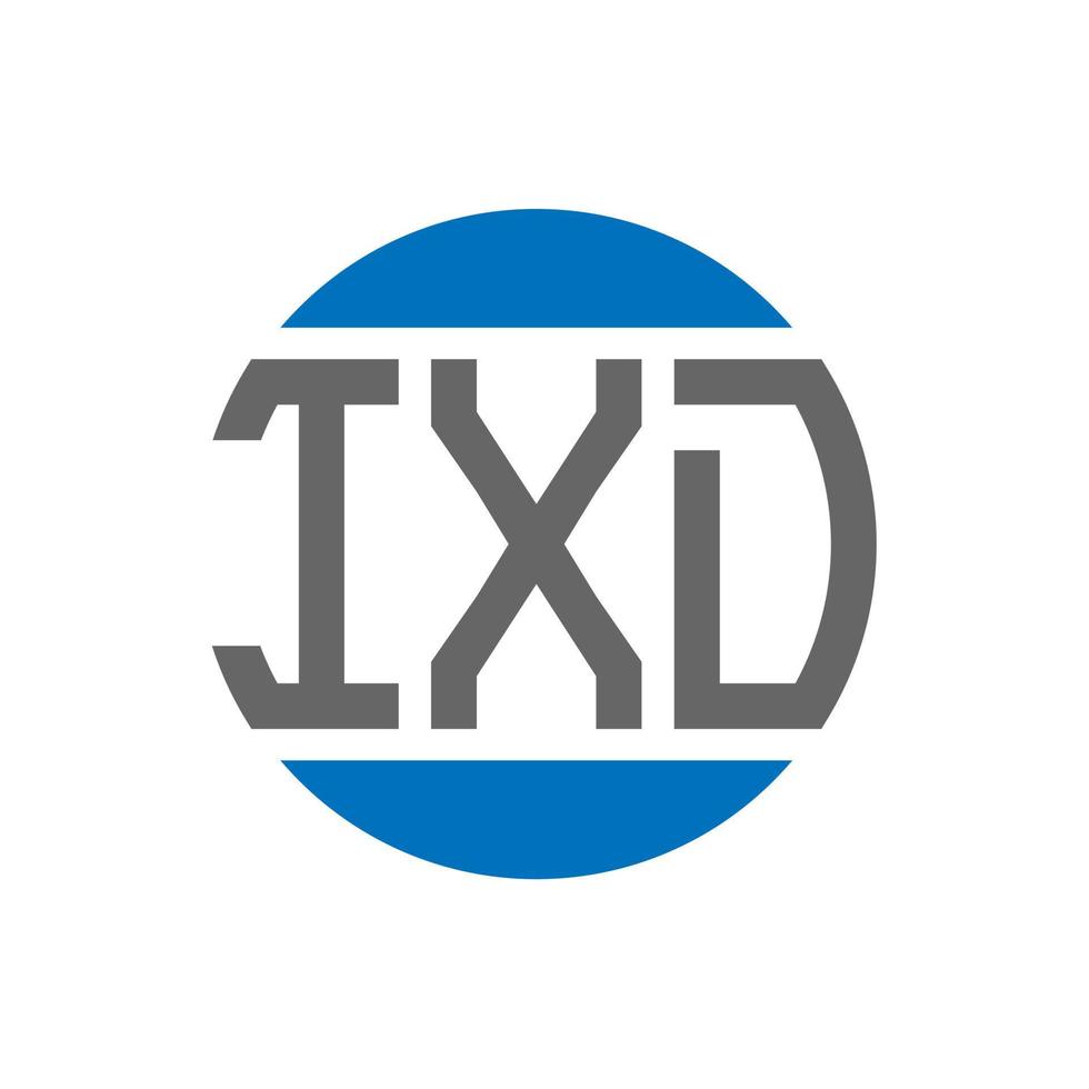 diseño de logotipo de letra ixd sobre fondo blanco. concepto de logotipo de círculo de iniciales creativas ixd. diseño de letras ixd. vector