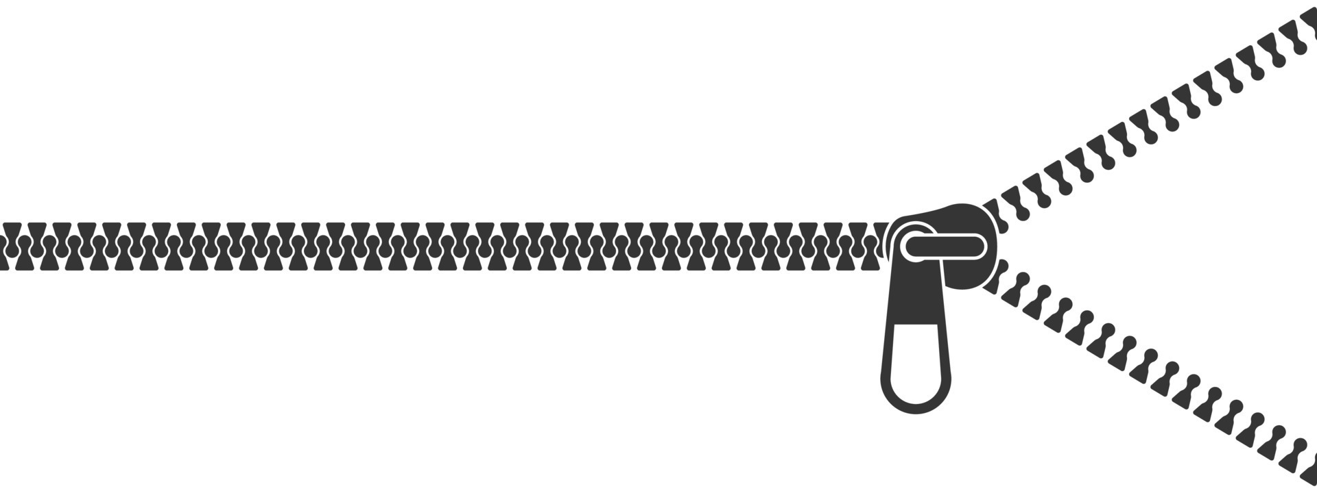 Zipper siluet. Zipper lock or unlock. Fastener. Closing clasp. Vector