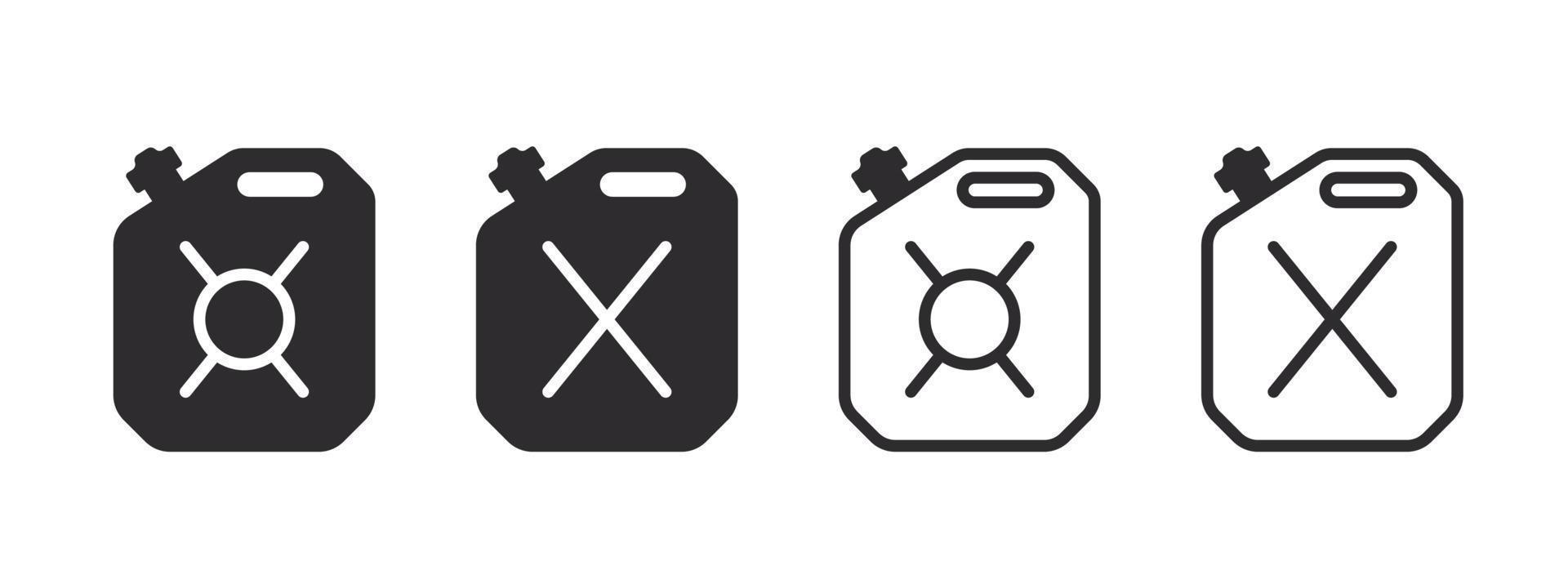 Canisters icons set. Fuel tank icon. Fuel can badges. Vector images