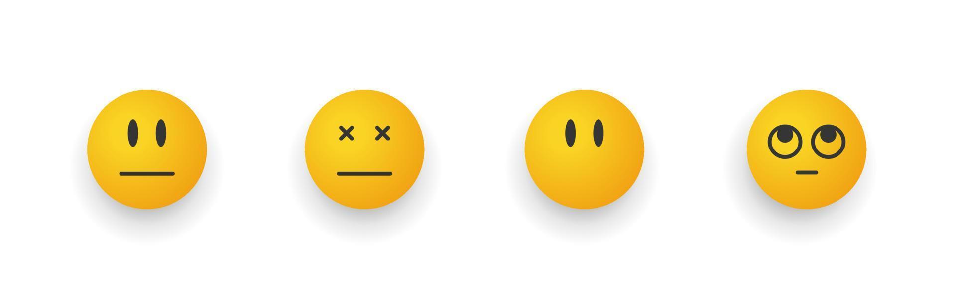 sonrisa de emoticono. conjunto de emojis de dibujos animados. signos de emoticonos emocionales. ilustración vectorial vector