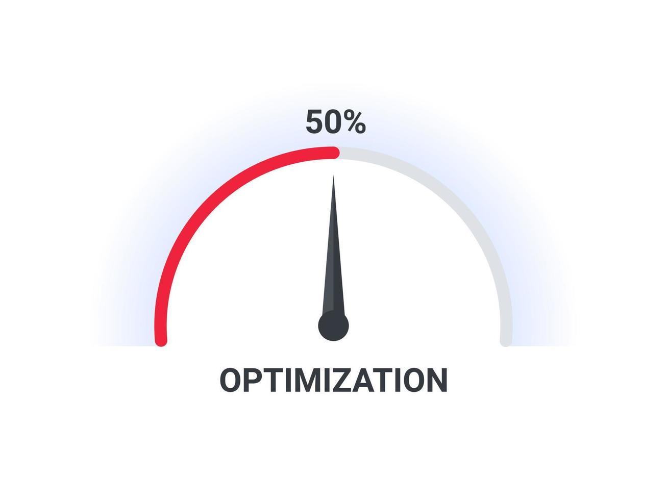 Speedometers Chart Slide Template. Indicator meter of percent. Vector illustration