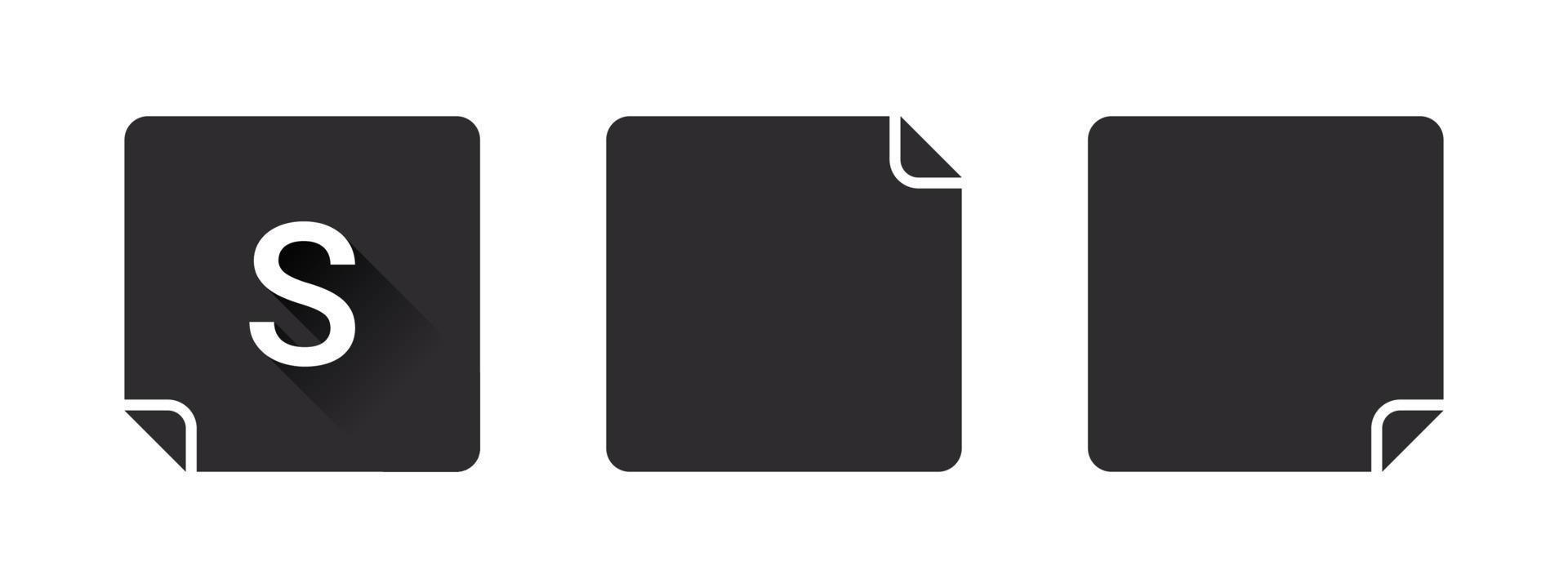 Stickers Templates. Set of stickers signs. Square stickers mockup. Vector images