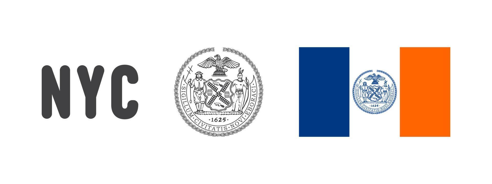 State signs of new york. Badges of New York County. New york flag. Vector illustration