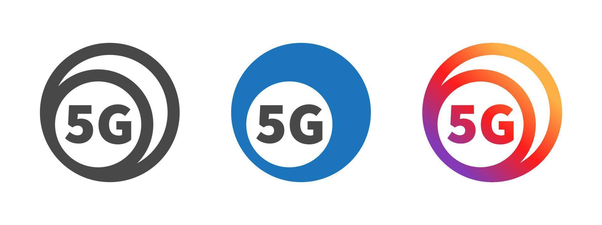 iconos de 5g. icono o logotipo de Internet de alta velocidad. Tecnología de comunicación 5g. Imágenes de vectores