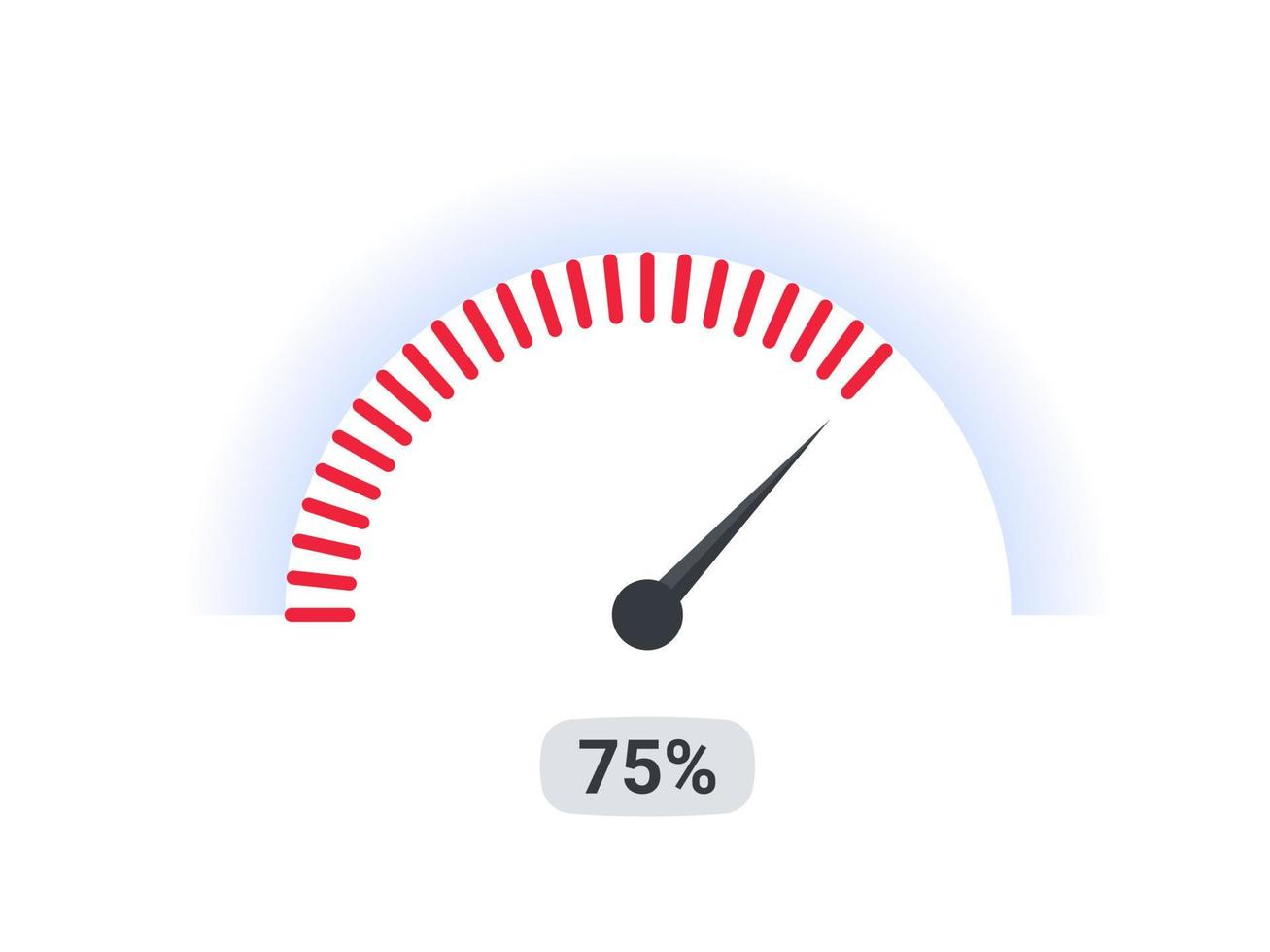 Risk meter. Speedometer Chart Slide Template. Indicator meter of percent. Vector illustration