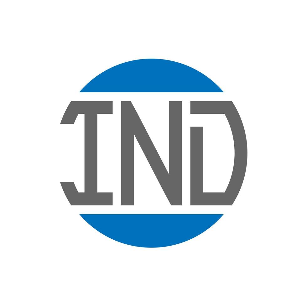IND letter logo design on white background. IND creative initials circle logo concept. IND letter design. vector