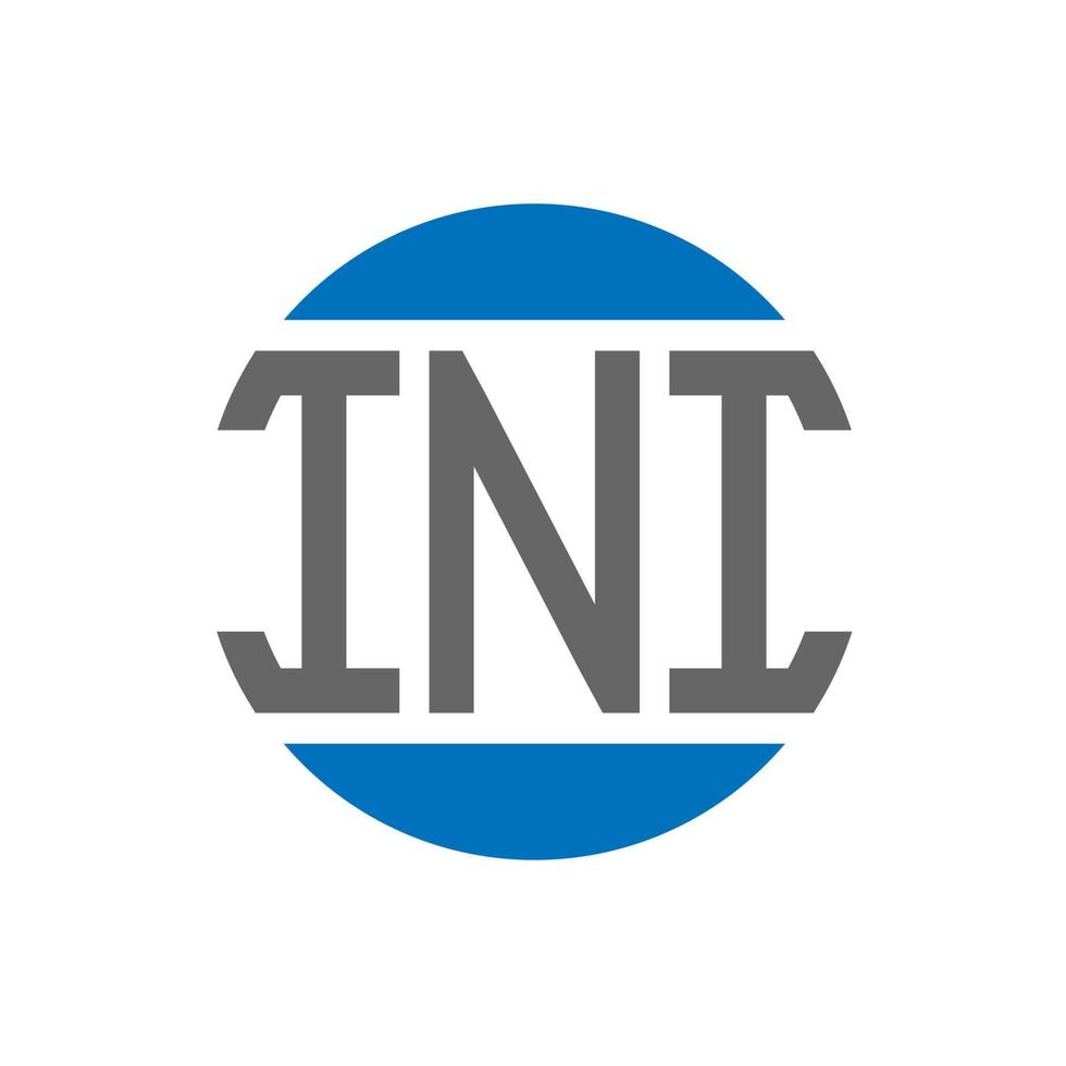 INI letter logo design on white background. INI creative initials circle logo concept. INI letter design. vector