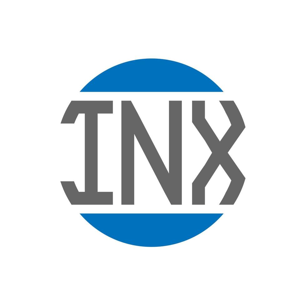 INX letter logo design on white background. INX creative initials circle logo concept. INX letter design. vector