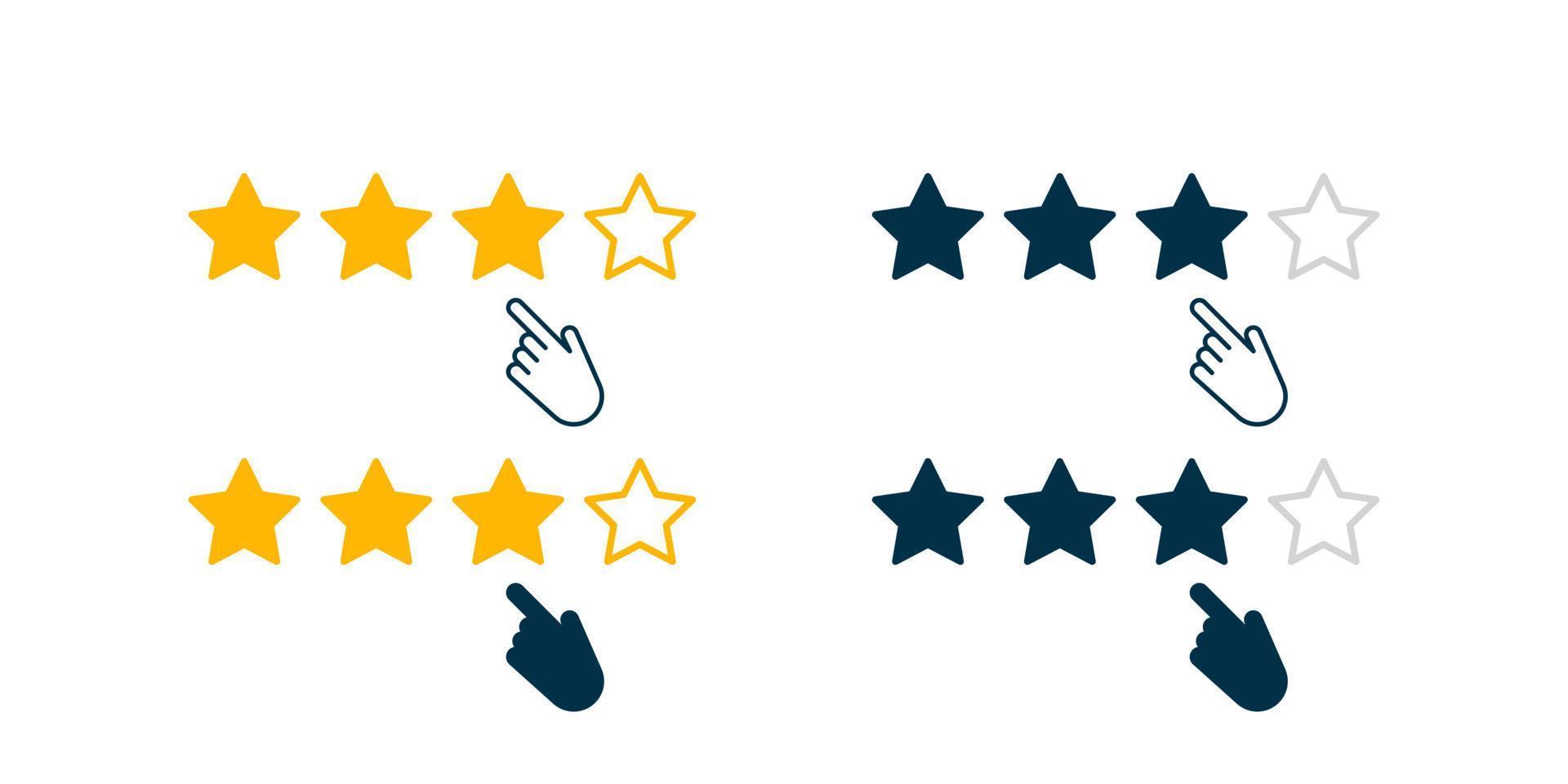 Rating icons with pointers. Satisfaction survey icons. Customer review satisfaction feedback survey concept. Vector illustration