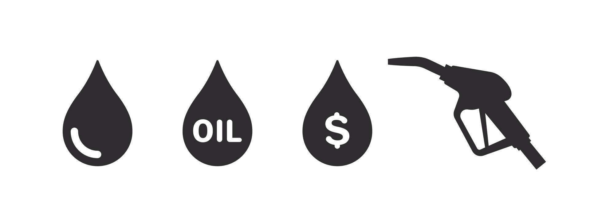 iconos de combustible íconos de productos derivados del petróleo. íconos de combustible de petróleo. ilustración vectorial vector