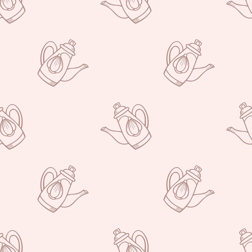 Teapot seamless repeat pattern vector background
