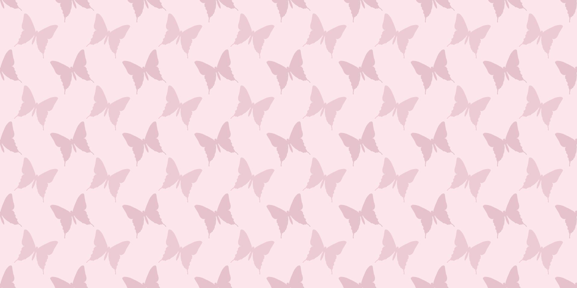 Butterfly silhouette seamless vector pattern background