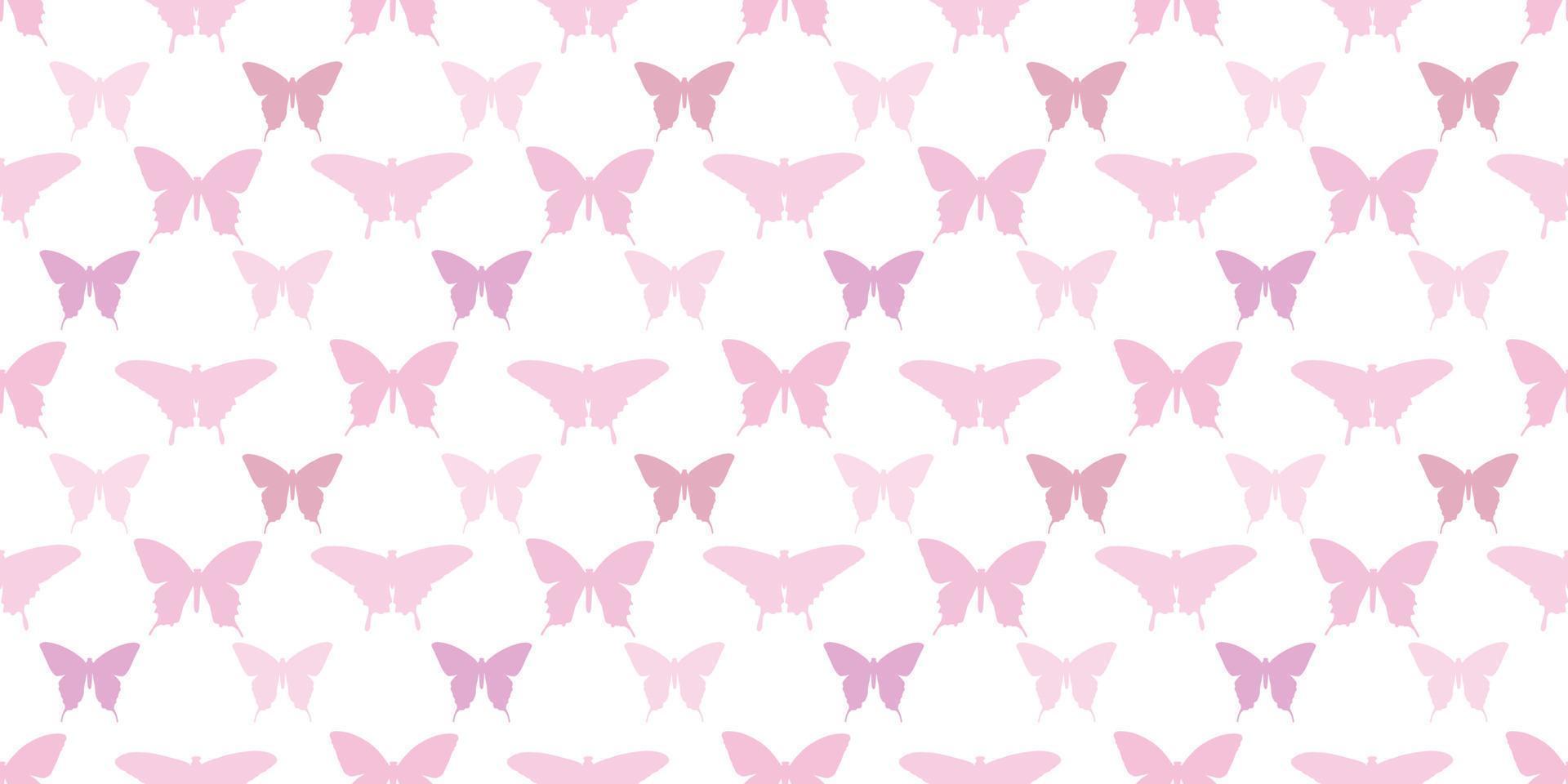 Butterfly silhouette seamless vector pattern background