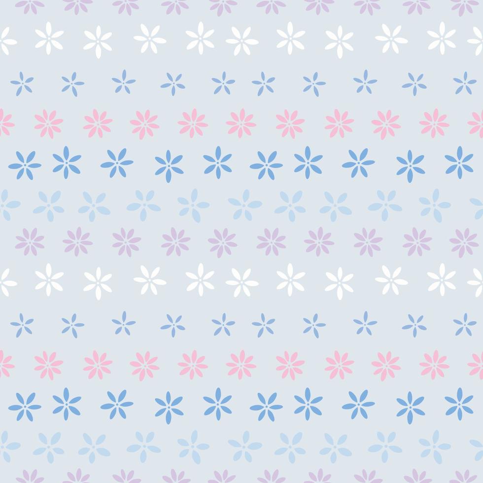 Cute floral pattern, delicate vector flower background.