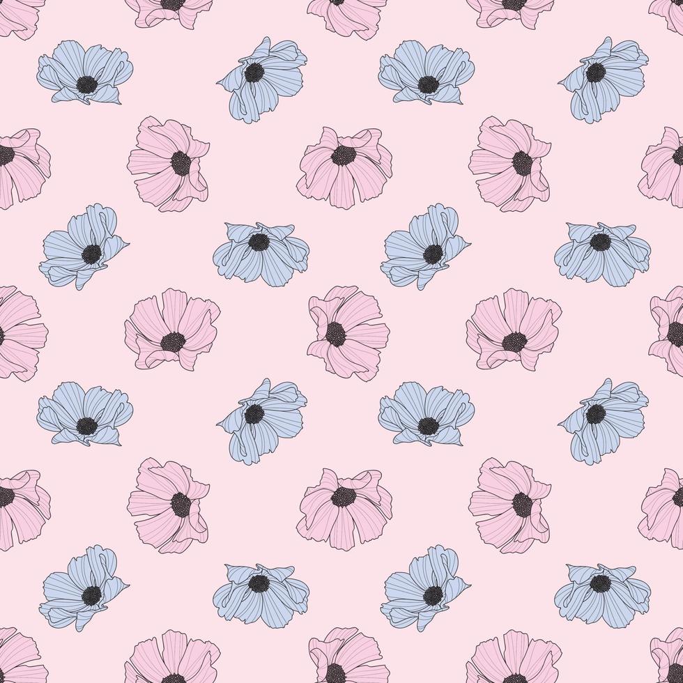 Garden cosmos flower repeat pattern, vector, spring design 16186157 ...