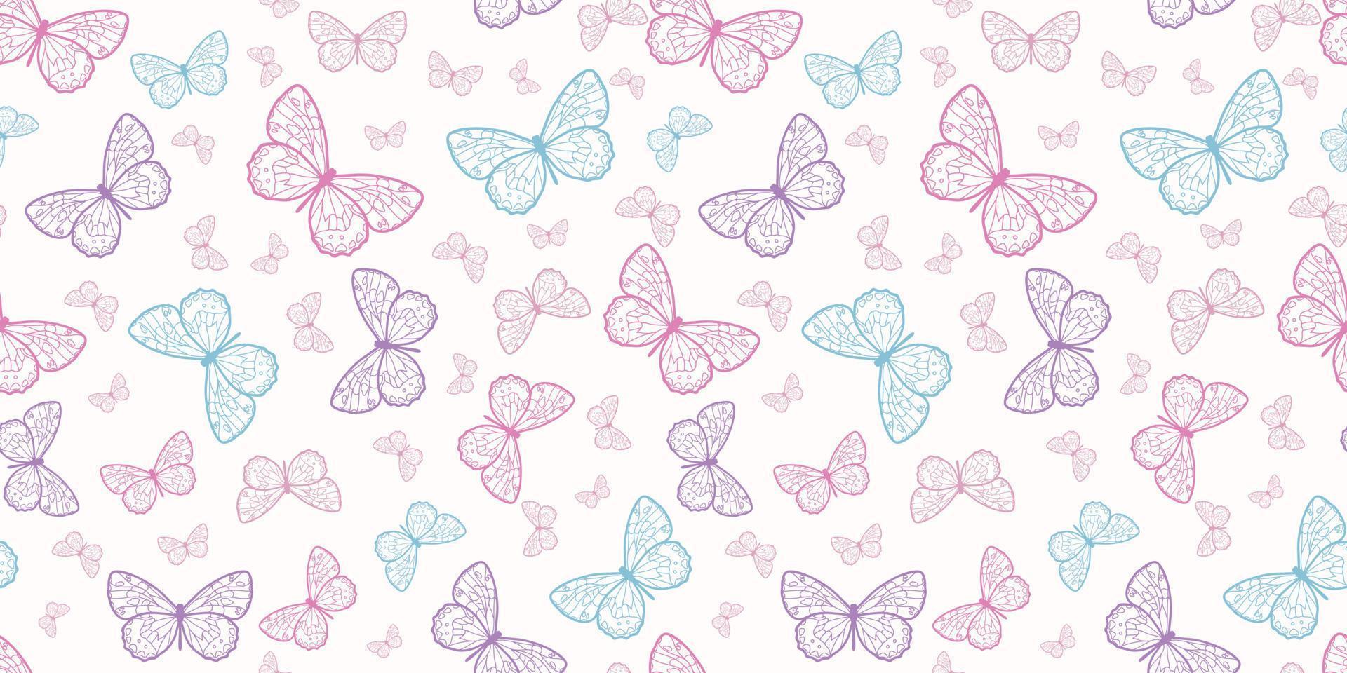 Fondo de patrón de repetición perfecta de mariposa vector