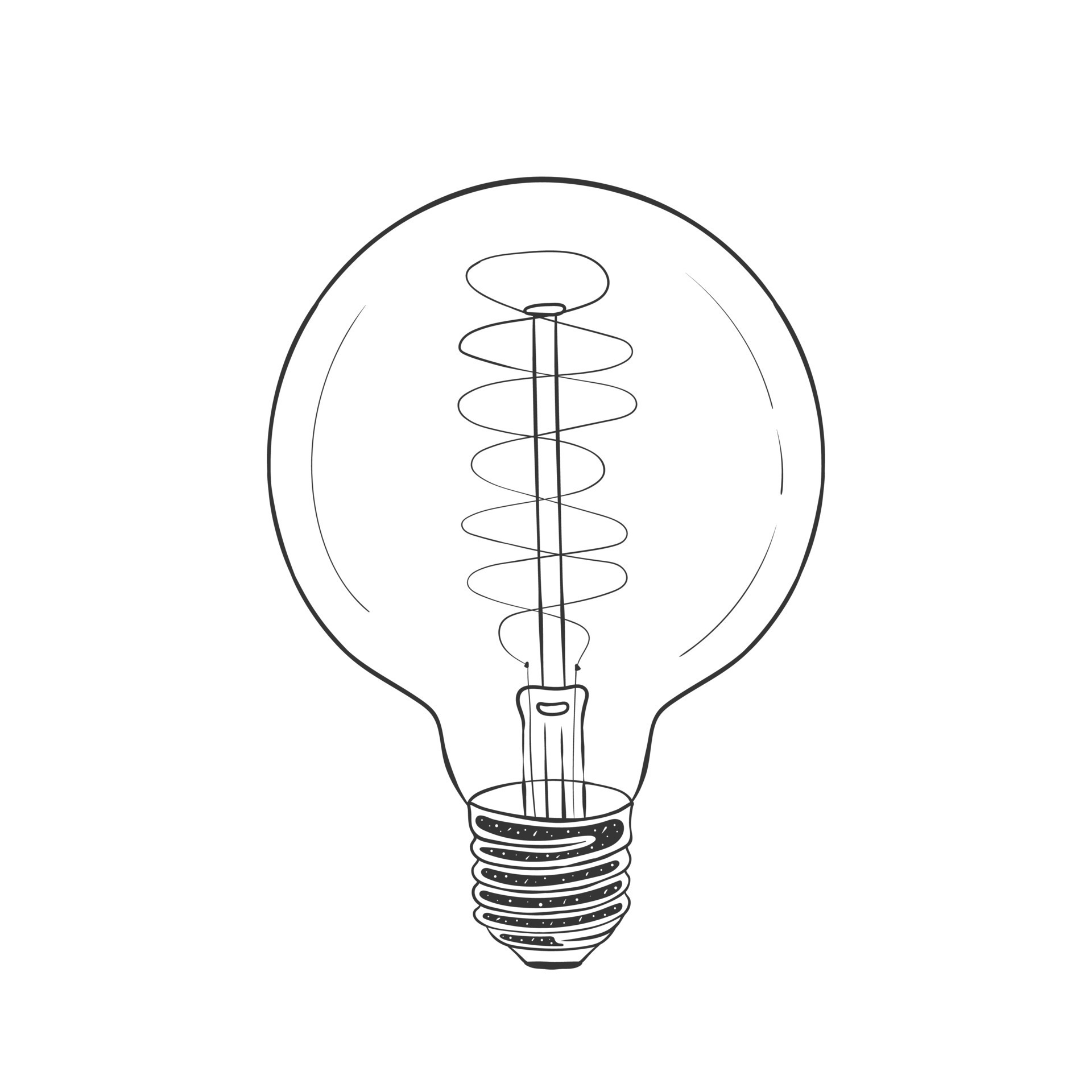 Retro bulbs concept. Light bulbs hand drawn icons. Light bulb sketch