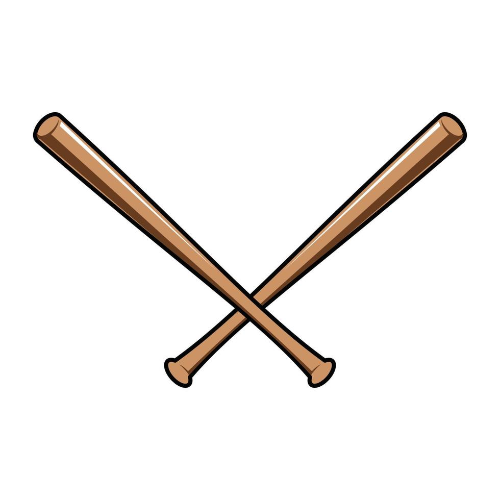 base ball stick crossed vector design