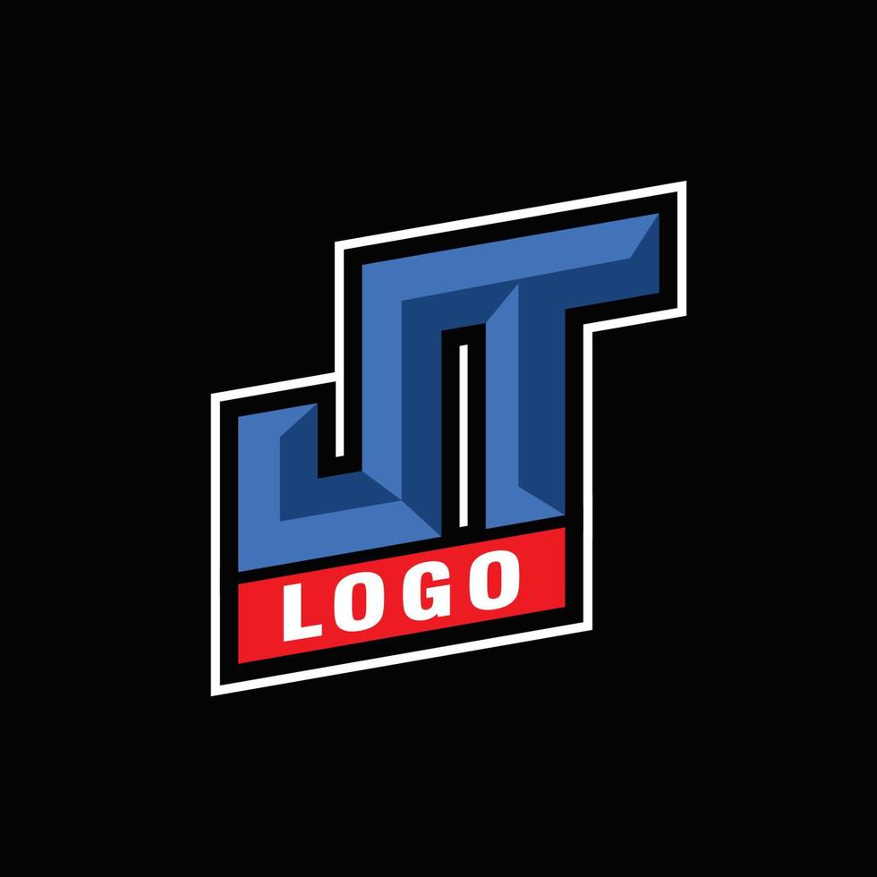 letter JT 3D logo vector design