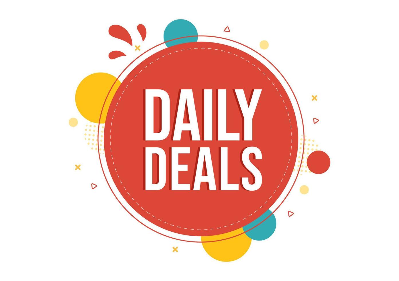 Daily Deals of The Day with Decorative Lettering Text Style for
