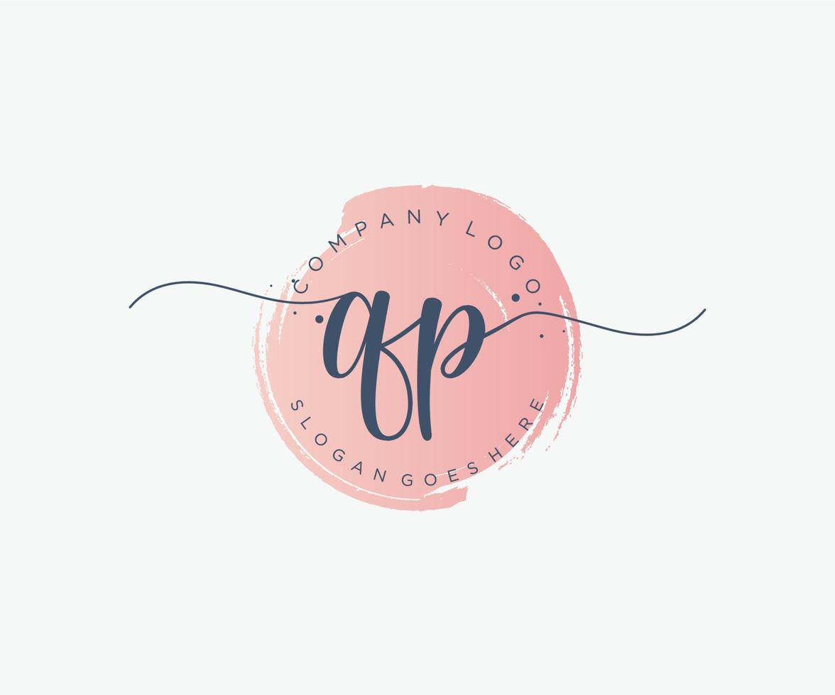 Initial QP feminine logo. Usable for Nature, Salon, Spa, Cosmetic and Beauty Logos. Flat Vector Logo Design Template Element.