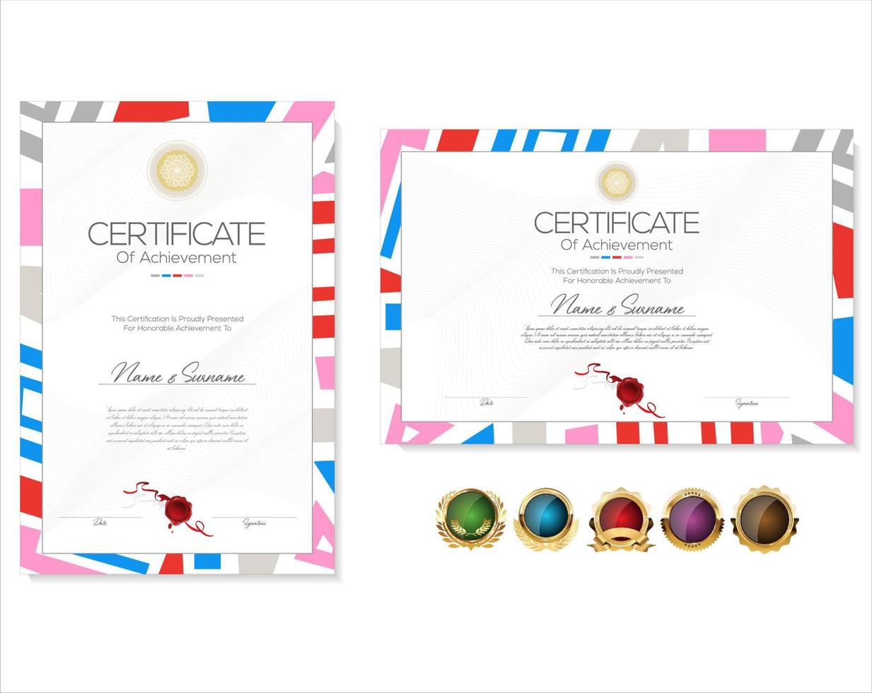 Elegant certificate or diploma retro vintage design vector