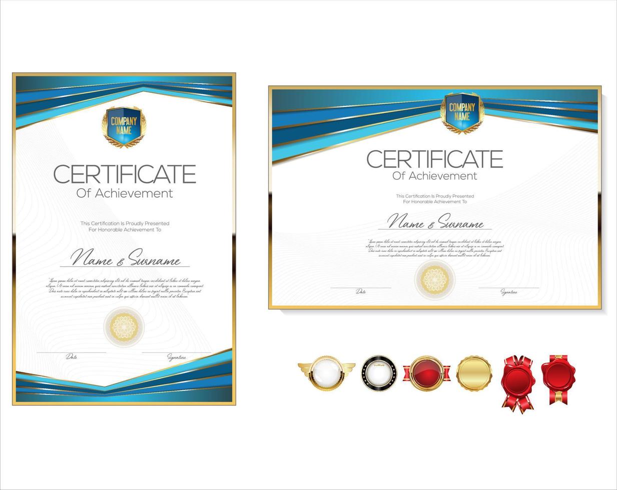 elegante certificado o diploma de diseño retro vintage vector