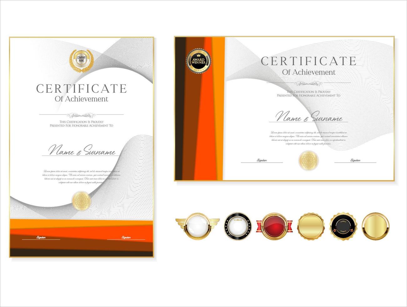 elegante certificado o diploma de diseño retro vintage vector