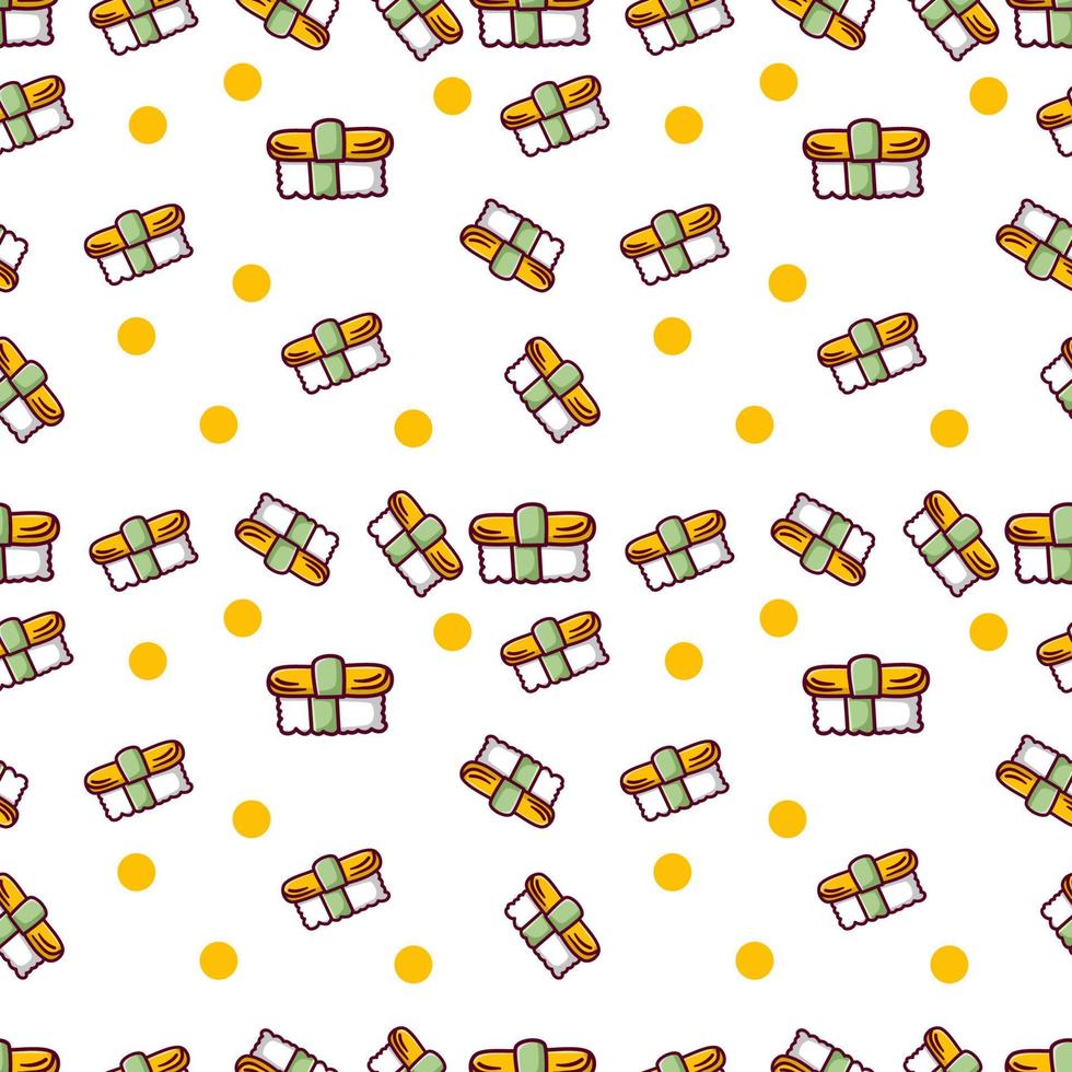 Egg Sushi Seamless Pattern Background vector