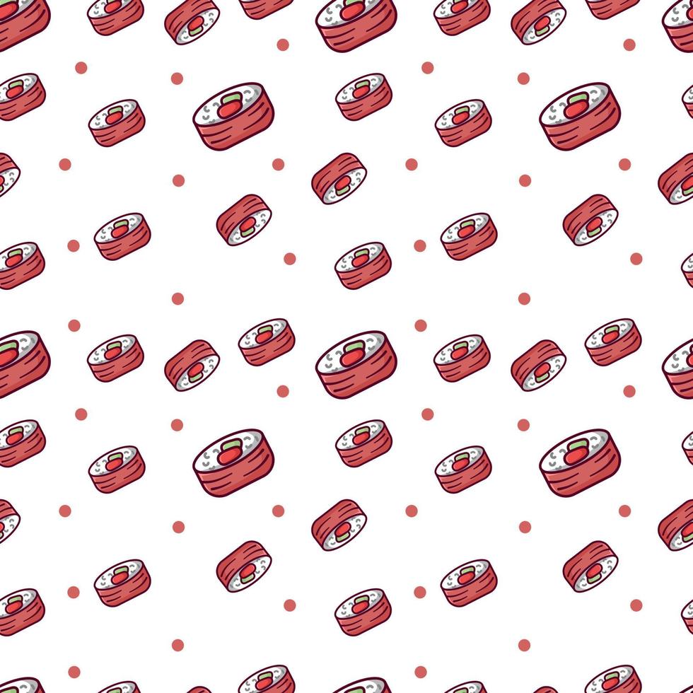 sushi roll seamless pattern Background vector