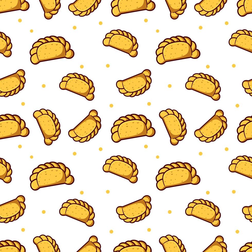 SEAMLESS PATTERN OF EMPANIDAS LATINA FOOD vector