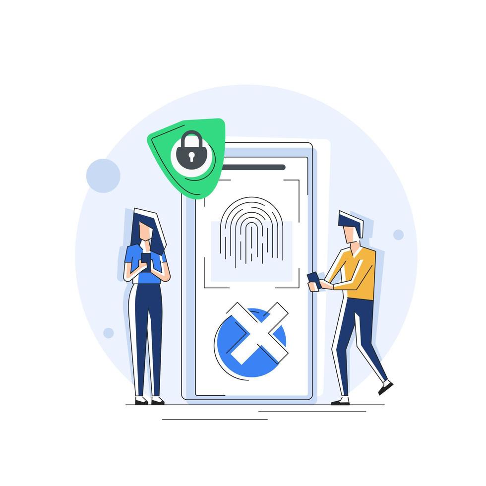 cuenta de activación con tecnología de reconocimiento de huellas dactilares, sistema de seguridad touch id vector