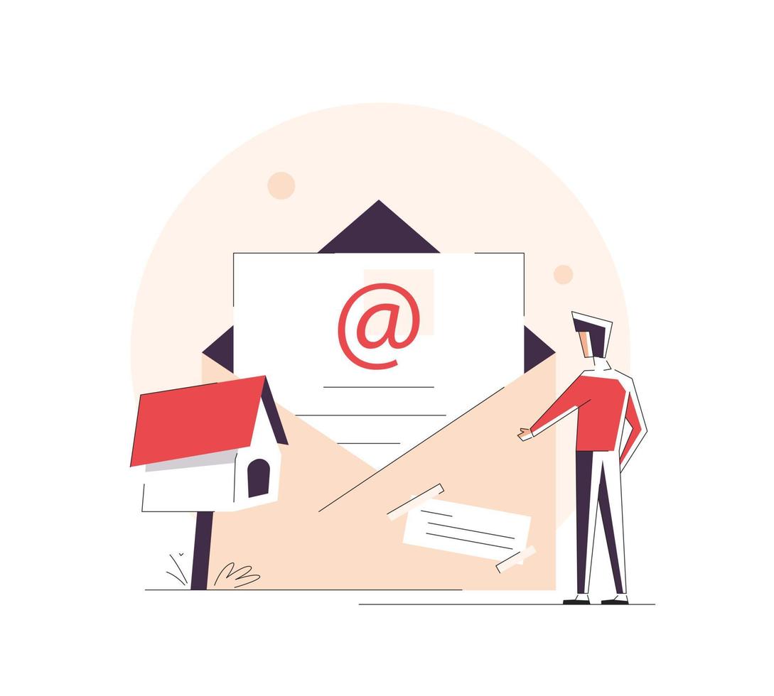 Email and messaging,Email marketing campaign,Working process, New email message,flat design icon vector illustration