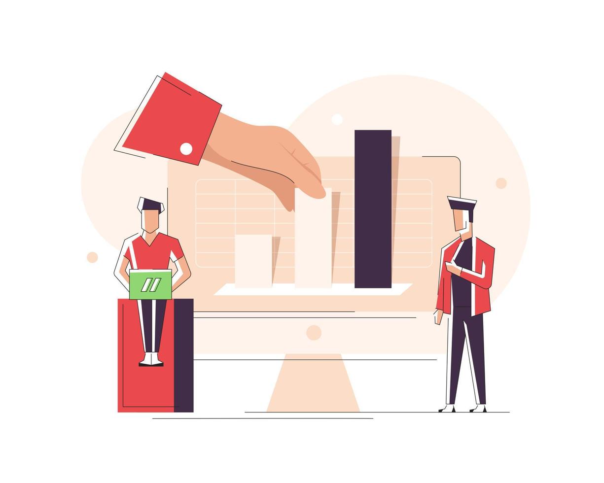 Investment and Analysis Money Cash Profits Metaphor,Employee or Manager Making Investing Plans vector