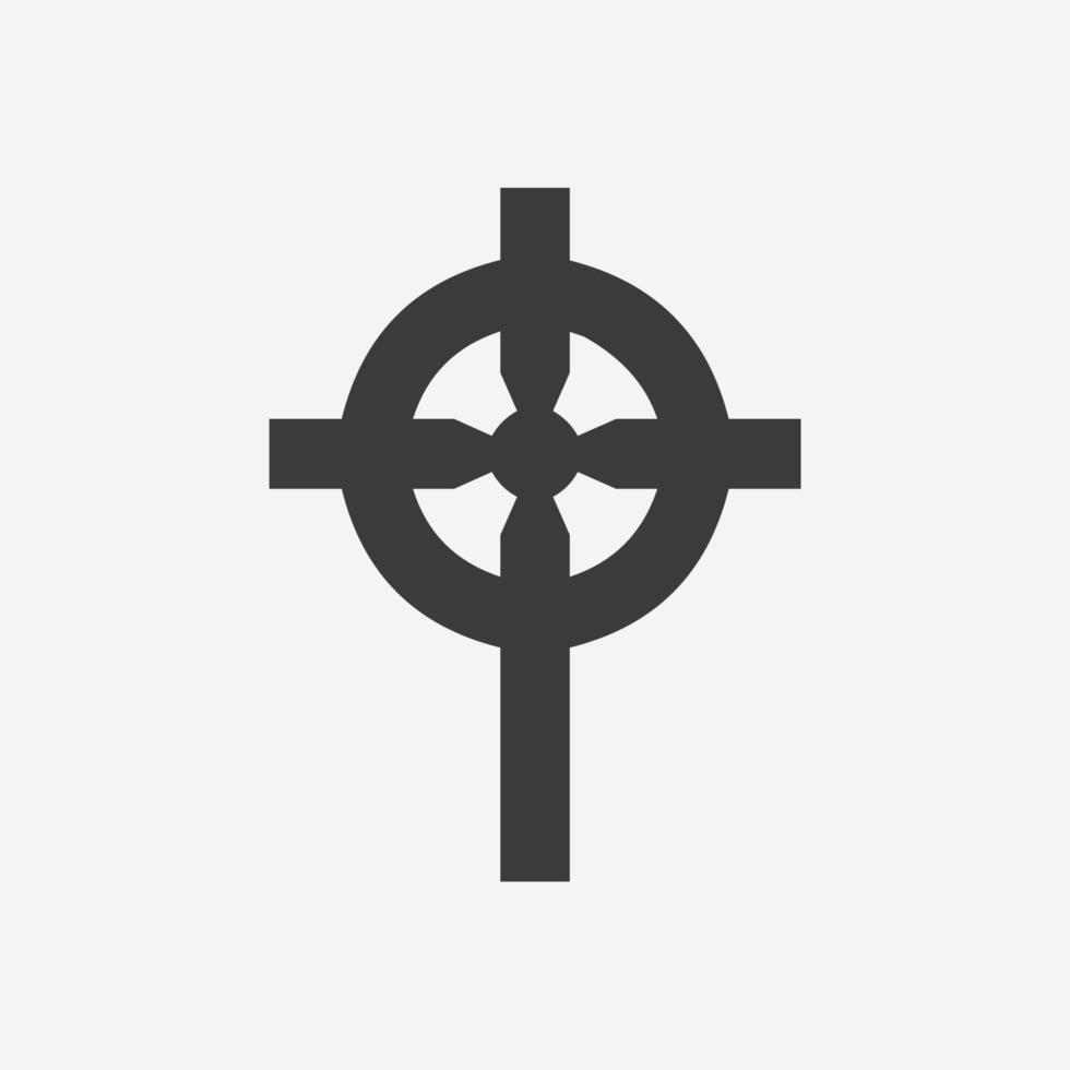 vector de icono de cruz celta. religión, símbolo de la iglesia