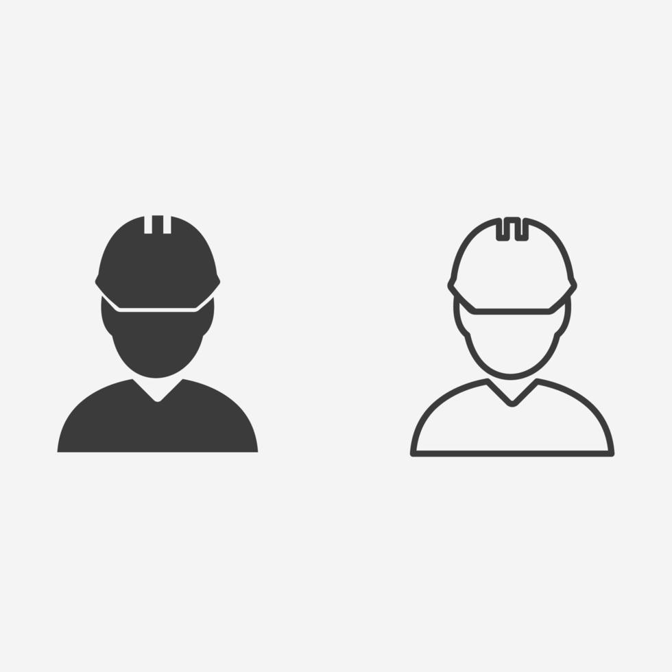 engineer with cogwheel icon vector. industry, worker, man, construction, architect symbol sign vector