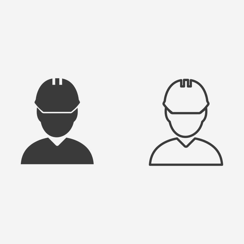 engineer with cogwheel icon vector. industry, worker, man, construction, architect symbol sign vector