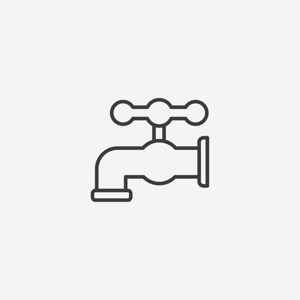 Water tap icon vector. faucet, water supply, bath symbol sign vector