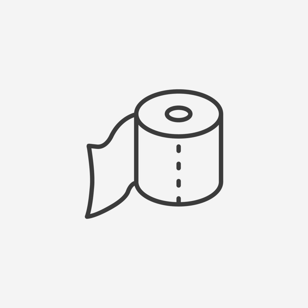 Toilet tissue paper roll, wc icon vector symbol sign