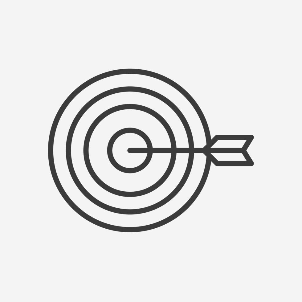 bullseye, target, goal, aim, arrow icon vector symbol sign